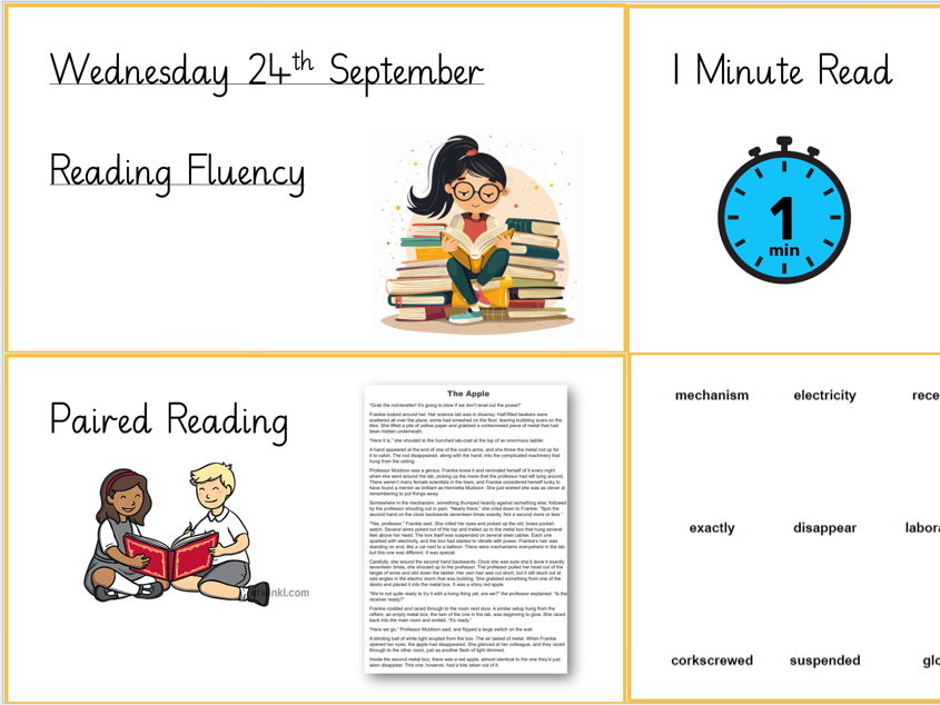 Year 6 Reading Fluency Lesson