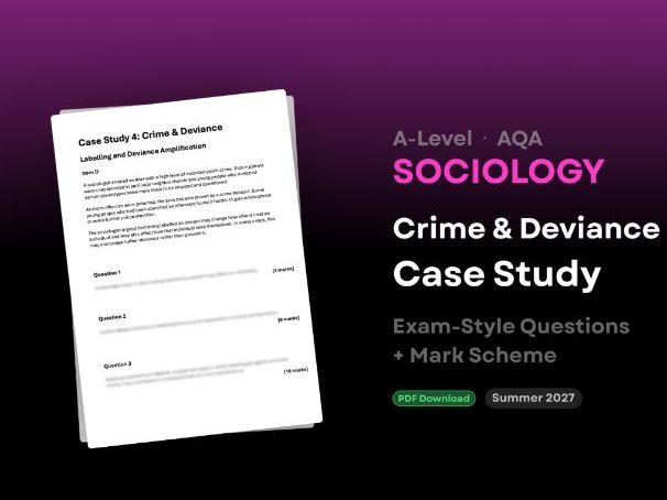 A-Level AQA Sociology: Crime & Deviance Case Study