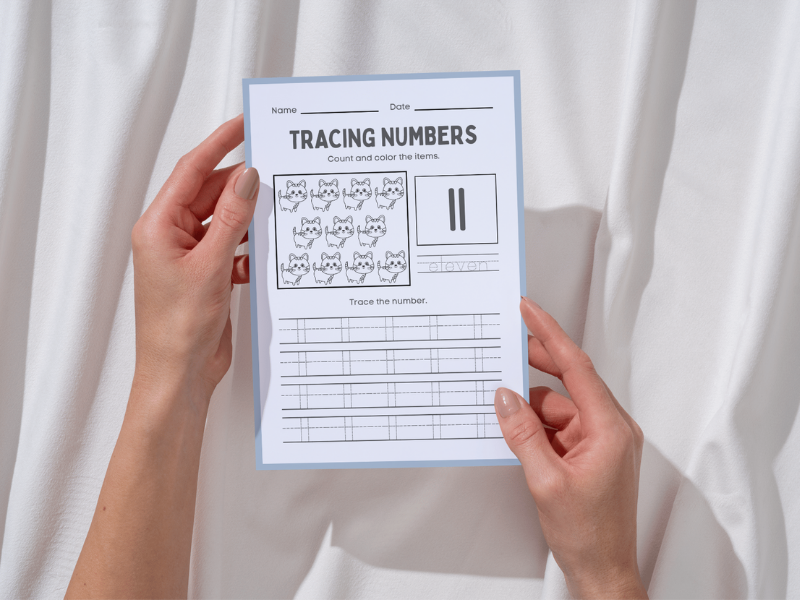 Number Tracing Worksheets 11-20 with Posters | Preschool, Kindergarten, and 1st Grade Handwriting