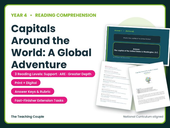 Capitals Around the World Reading Comprehension | Year 4 (KS2)