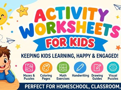 Pre-K & Kindergarten Early Learning Worksheets | Math, Alphabet Tracing & Mazes