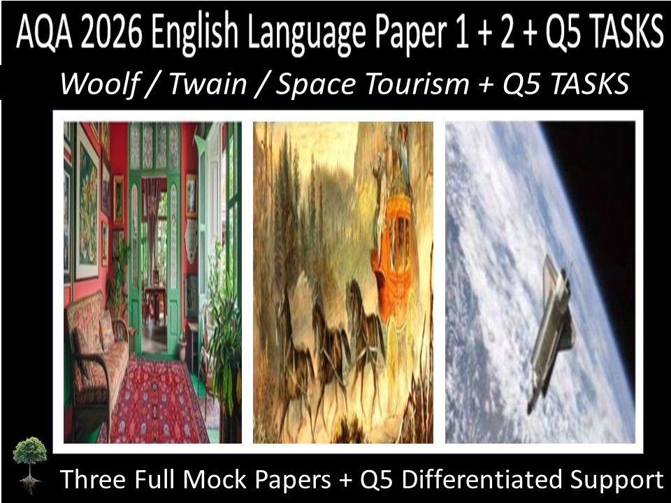 Three AQA 2026 English Language Paper 1 + 2 Mocks | Q5 DIFFERENTIATED SUPPORT