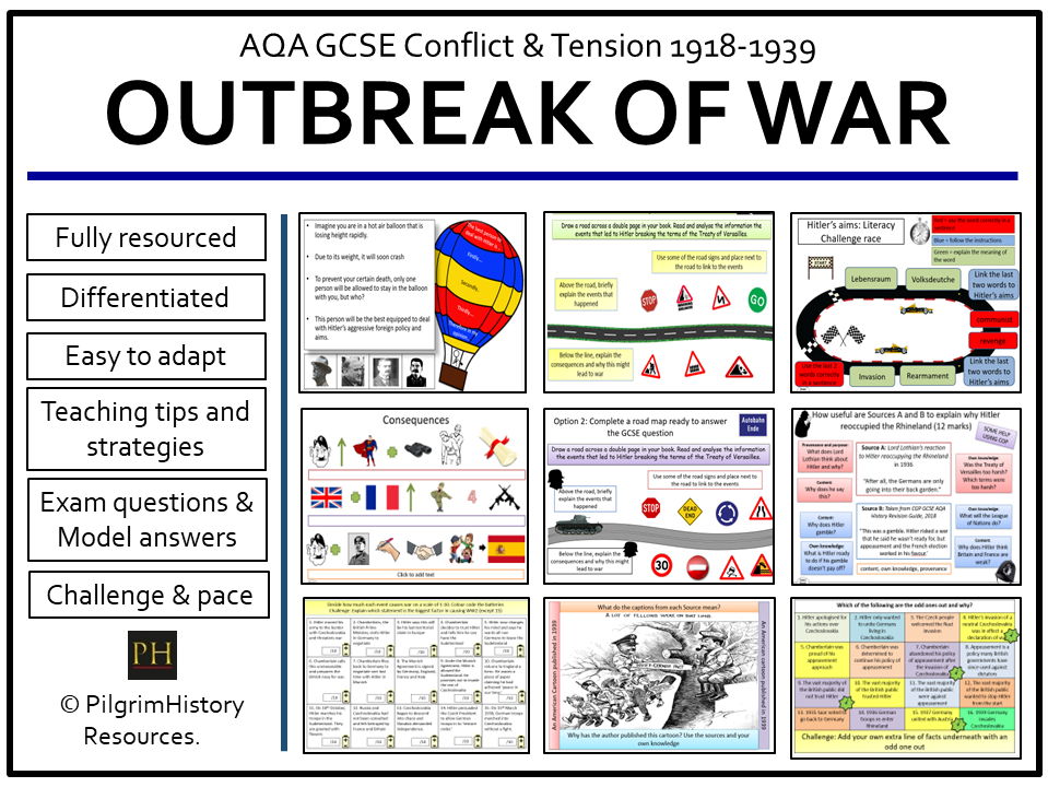 AQA GCSE Conflict and Tension Outbreak of War Bundle