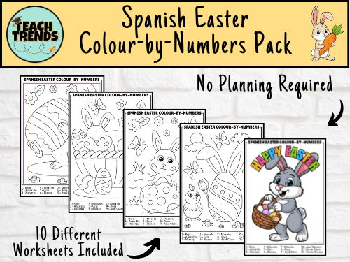 French Easter Colour-by-Numbers Pack – MFL Spring Activity