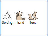 Simple activity sorting hands and feet