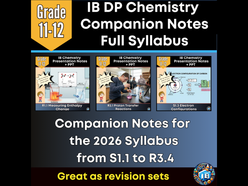 IB DP Chemistry: Full Syllabus Companion Notes Bundle – Editable PowerPoints & Revision Notes 2026