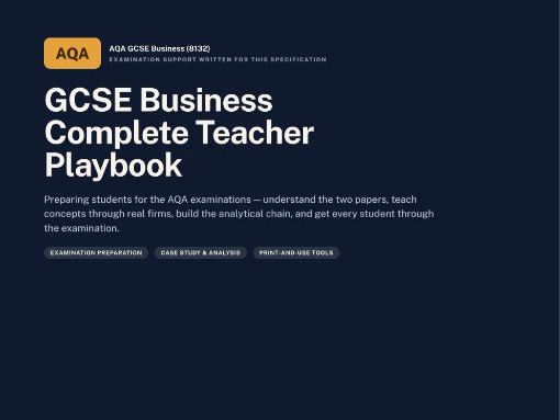 GCSE Business — AQA | Examination Playbook | AQA GCSE Business (8132) | 28 Pages