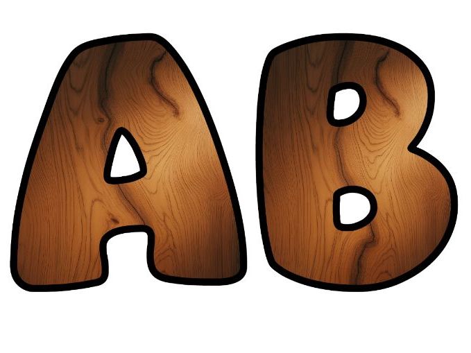 Wood Grain Wooden Classroom Display | Lettering Set | Upper & Lowercase, 0-9 and Signs
