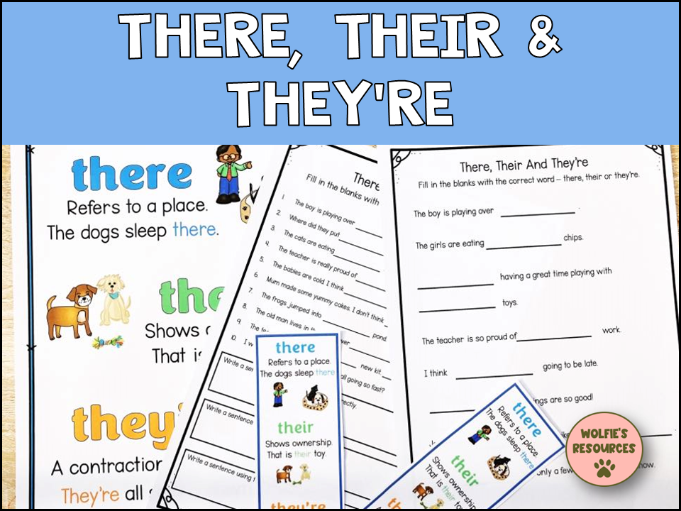 There Their They re Poster Bookmarks And Activity Teaching Resources