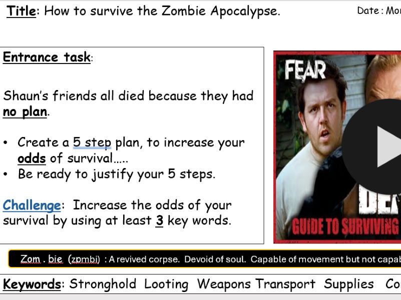 How to survive a zombie apocalypse!