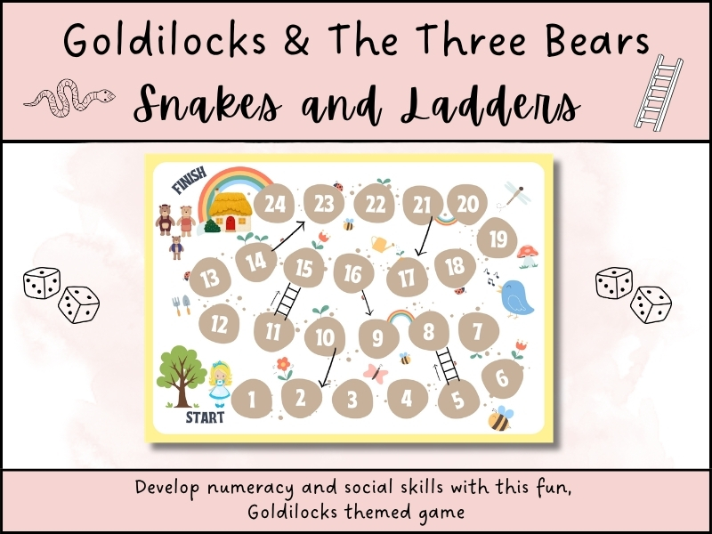 Goldilocks Snakes & Ladders EYFS Maths Game