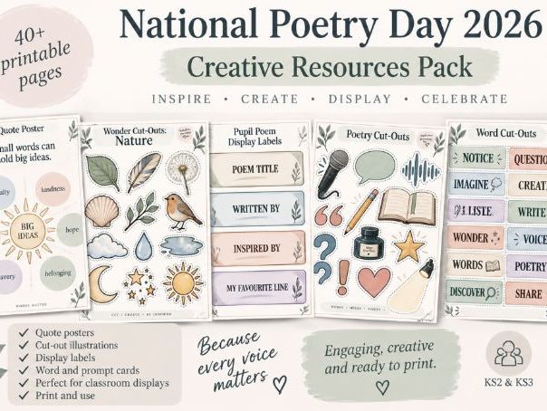 National Poetry Day 2026 | Wonder Poetry Display Pack