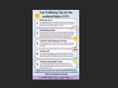 Wellbeing SATs Top Tips Poster