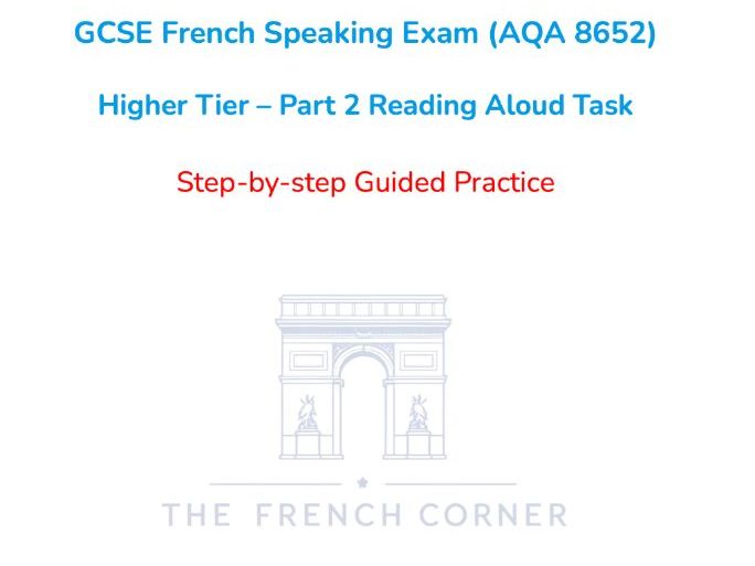 GCSE French Speaking Exam (AQA 8652) Higher Tier 2026 – Part 2 Reading Aloud Exam Practice