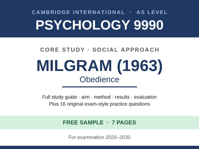 FREE Milgram 1963 Obedience Study Guide