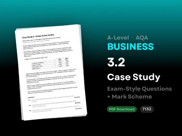 A-Level AQA Business: 3.2 Case Study