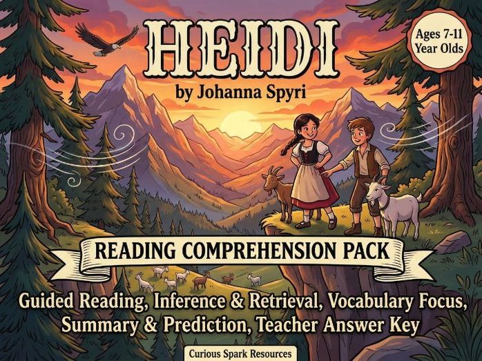 Heidi by Johanna Spyri - Reading Comprehension Worksheet & Extract - Ages 7-11 (KS2)