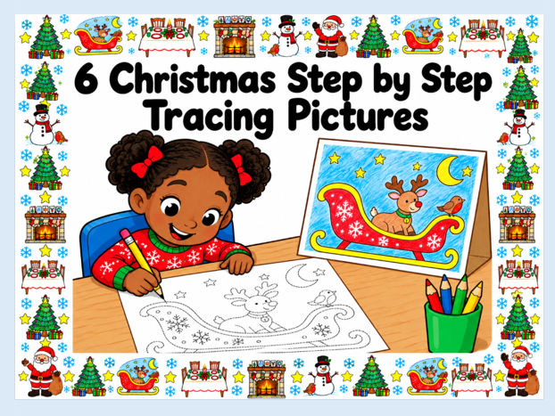 Christmas Step by Step Tracing Pictures