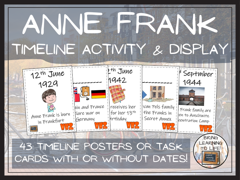 KS2 / KS3 Anne Frank Timeline Display and Research & Sorting Activity