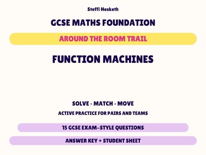 GCSE Foundation Maths Function Machines | Around the Room Trail