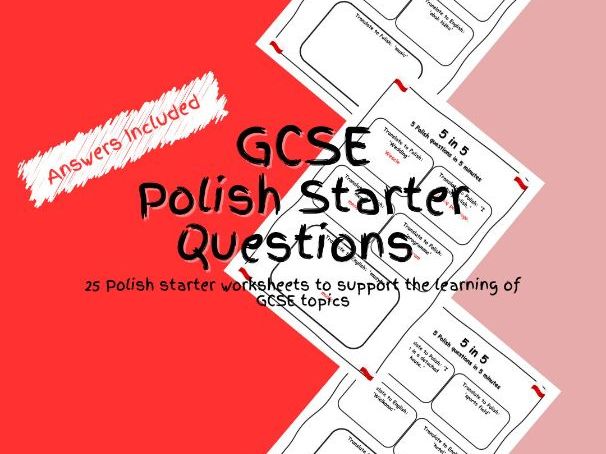 GCSE Polish Starter Questions Worksheets PDF