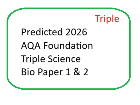 Predicted 2026 AQA Foundation TRIPLE Science Bio paper 1 and 2 DATA ONLY