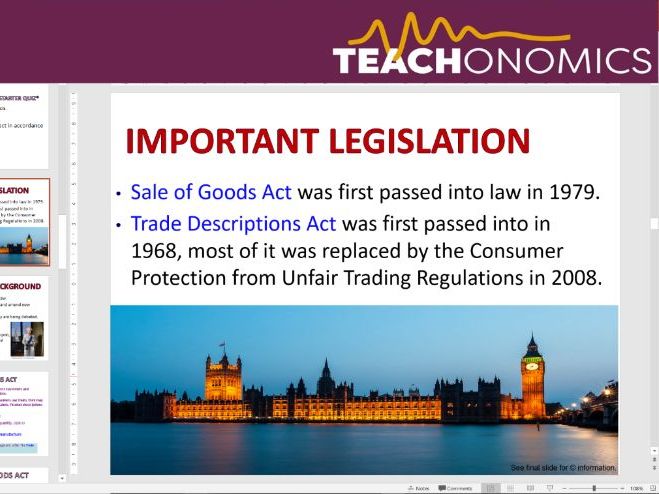 3. Legislation - Topic 1.5 - Edexcel GCSE Business - Theme 1