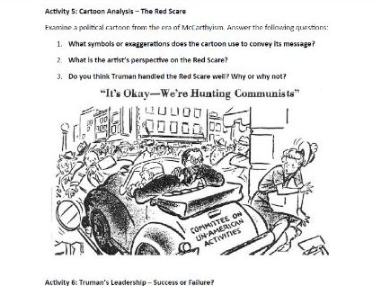 Leaving Cert History: Differentiated Harry Truman review worksheet