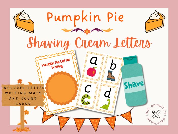 Pumpkin Pie Shaving Cream Letters plus Sound / Letter Cards
