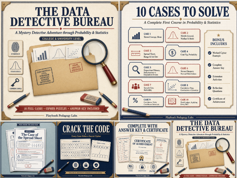 The Data Detective Bureau: A Mystery Detective Adventure through Probability and Statistics