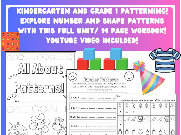 Back to School Math: K-2! Patterning: Shapes and Numbers!
