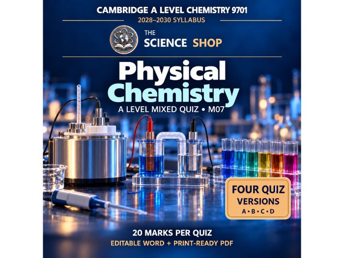 A Level Physical Chemistry | Cambridge A Chemistry 9701 | 4 Revision Quizzes