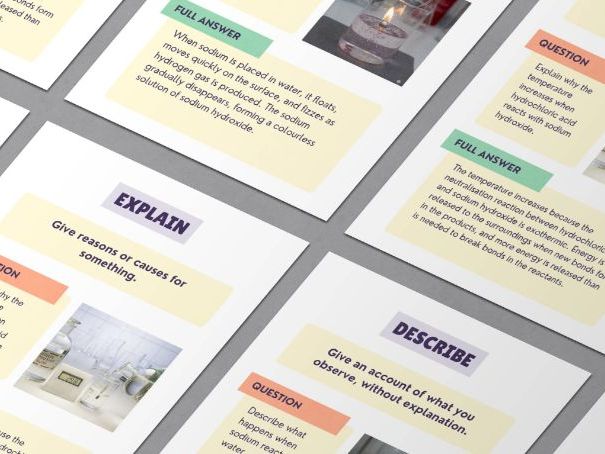 GCSE Science Command Word Practice Worksheets | Exam Questions with Model Answers | AQA Edexcel OCR