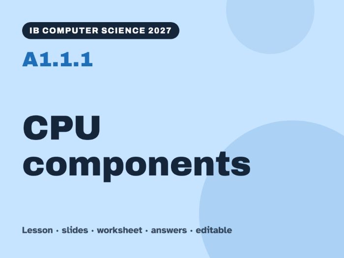 IB Computer Science 2027 – A1.1.1 CPU components – Lesson & Worksheet