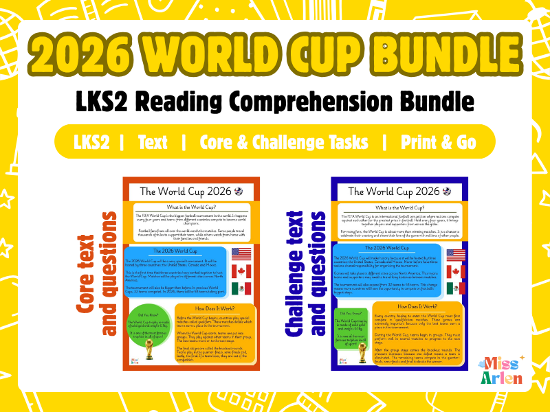 Lower KS2 Reading Comprehension Bundle - The World Cup 2026 (EXS + GD texts and questions)