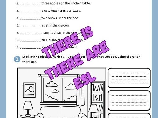 There Is - There Are Worksheet ESL Elementary