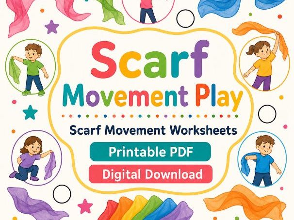 Scarf Movement Activity Worksheets for Kids