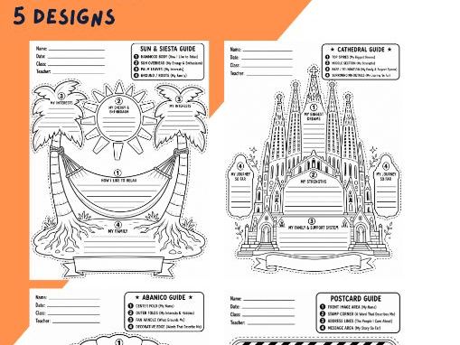 All about me - Spanish bulletin board design and worksheets