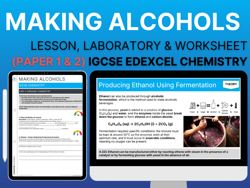 Making Alcohols – Lesson & Worksheet – Unit 4 – IGCSE Chemistry