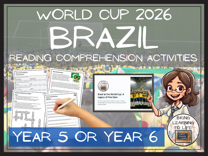 Brazil World Cup 2026 Reading Comprehension Activities | Year 5 or Year 6