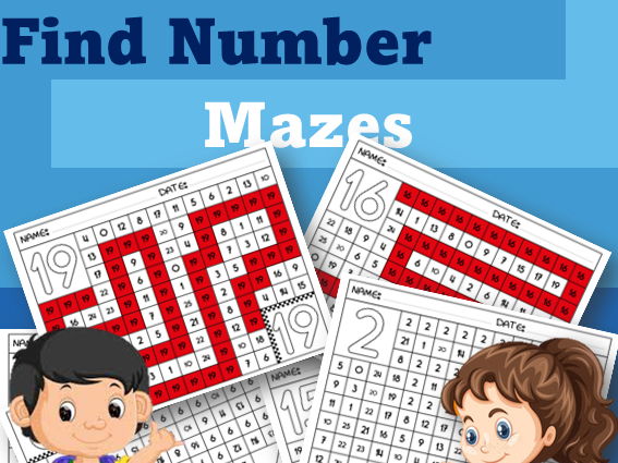 Numbers Mazes Printable Worksheets