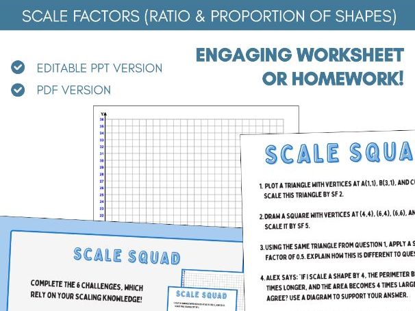 Scale Factors | Scaling Shapes | Worksheet Task | Ratio & Proportion