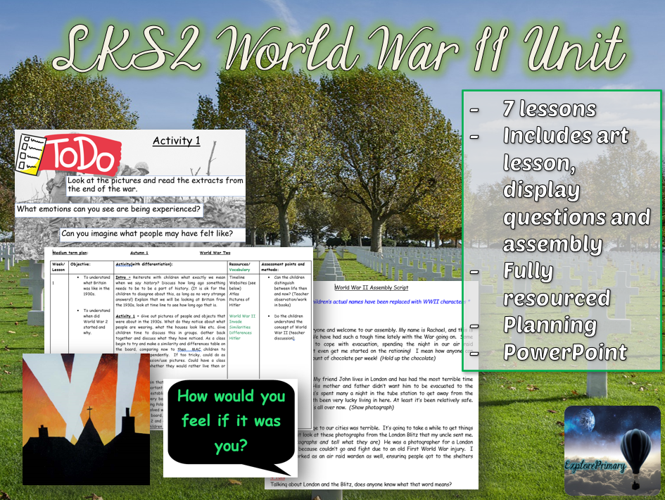KS2 World War 2 Unit 5 Outstanding lessons Teaching Resources