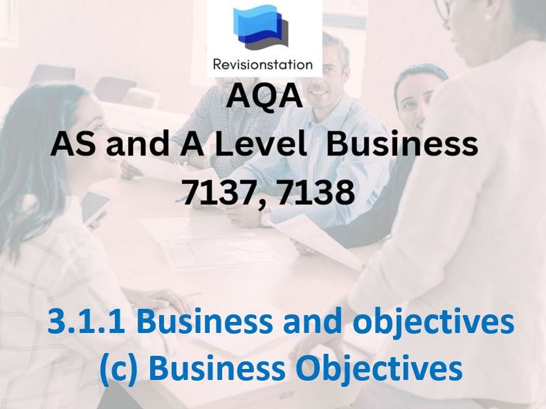 AQA A LEVEL BUSINESS 7137 / 7138 SPEC 3.1.1 C BUSINESS OBJECTIVES