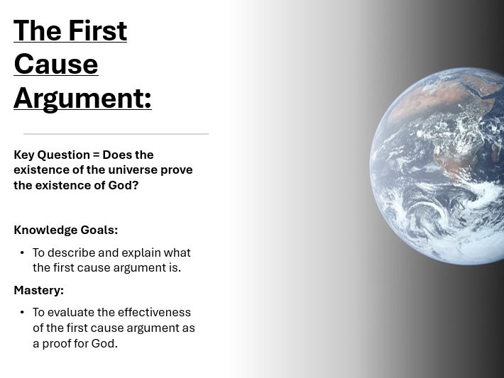 The First Cause Argument GCSE Lesson