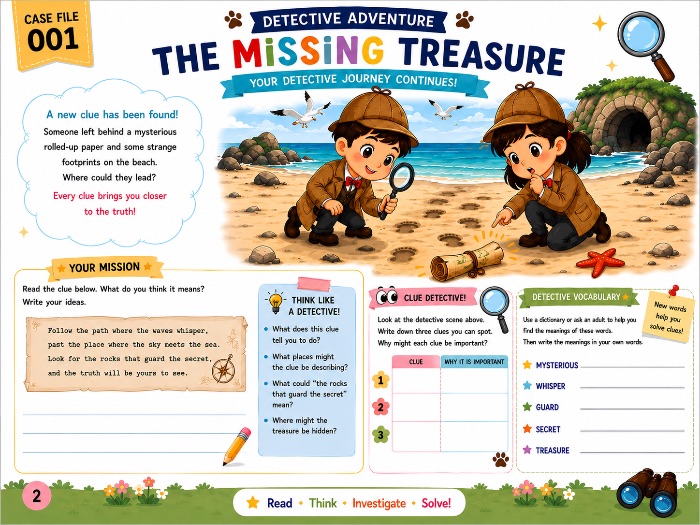 The Missing Treasure | Detective Adventure | Reading, Puzzles & Critical Thinking.