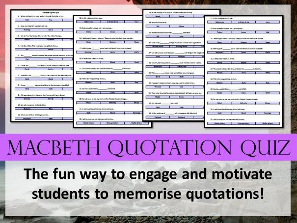 Macbeth Quote Quiz - Revision