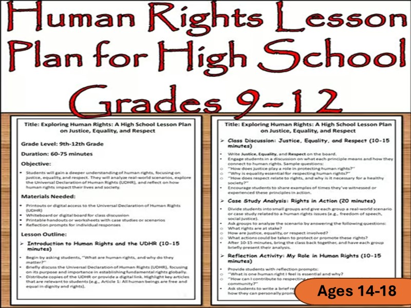 Human Rights Lesson Plan : Justice, Equality, & Respect | Ages 14-18 | 10 December