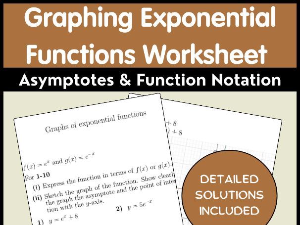 Graphing Exponential Functions Worksheet | Asymptotes & Function Notation