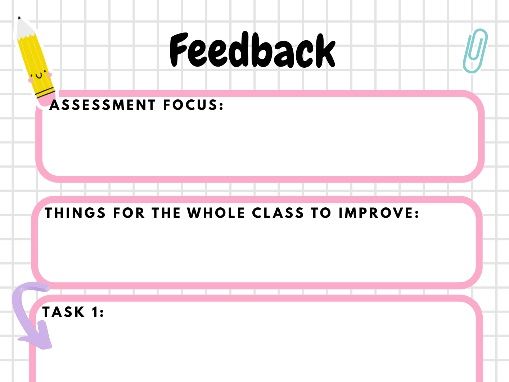 Feedback reflection sheet